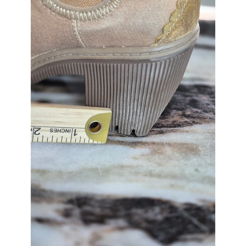 Caterpillar CAT Tan Textile Wedge Ankle Boots Womens‎ 7 Pull On Gorpcore Utility